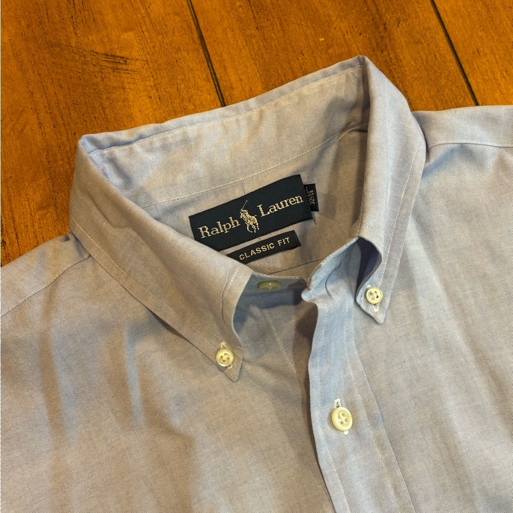 Ralph Lauren Blue Dress Shirt Classic Style